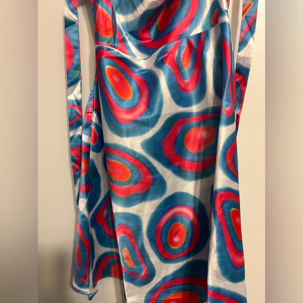 NWT Beginning Boutique Isidore Blue Print Mini Dress - Picture 6 of 9